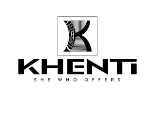 K KHENTI SHE WHO OFFERS logo