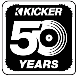 K KICKER 50 YEARS logo