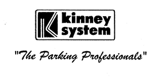 K KINNEY SYSTEM "THE PARKING PROFESSIONALS" logo