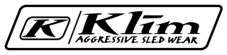 K KLIM AGGRESSIVE SLED WEAR logo