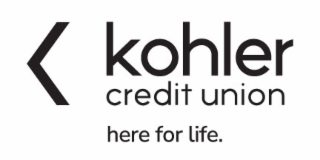 K KOHLER CREDIT UNION HERE FOR LIFE. logo