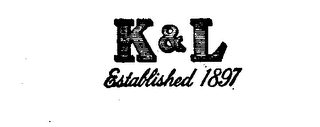 K & L ESTABLISHED 1897 logo