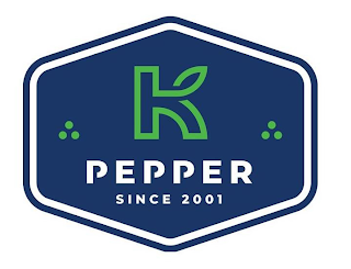 K PEPPER SINCE 2001 logo