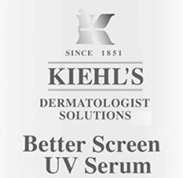 K SINCE 1851 KIEHL'S DERMATOLOGIST SOLUTIONS BETTER SCREEN UV SERUM logo