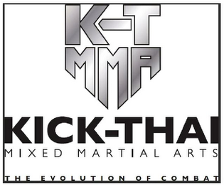 K-T MMA KICK THAI MIXED MARTIAL ARTS THE EVOLUTION OF COMBAT logo