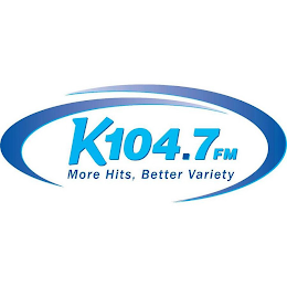K104.7 FM MORE HITS, BETTER VARIETY logo