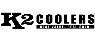 K2 COOLERS REAL VALUE. REAL COLD. logo