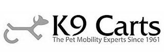 K9 CARTS THE PET MOBILITY EXPERTS SINCE 1961 logo