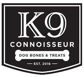 K9 CONNOISSEUR DOG BONES & TREATS EST. 2016 logo