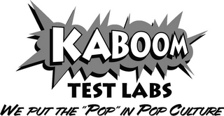KABOOM TEST LABS WE PUT THE "POP" IN POP CULTURE logo