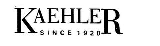 KAEHLER SINCE 1920 logo