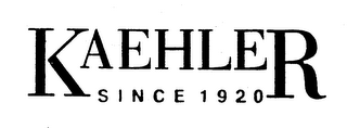 KAEHLER SINCE 1920 logo