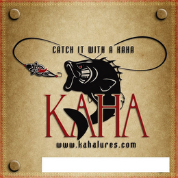 KAHA CATCH IT WITH A KAHA WWW.KAHALURES.COM logo