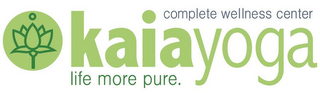 KAIAYOGA COMPLETE WELLNESS CENTER LIFE MORE PURE. logo