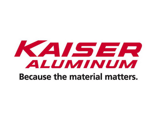KAISER ALUMINUM BECAUSE THE MATERIAL MATTERS. logo