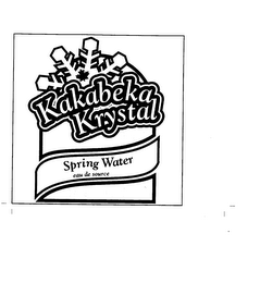KAKABEKA KRYSTAL SPRING WATER EAU DE SOURCE SODIUM FREE SANS SODIUM logo