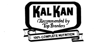 KAL KAN RECOMMENDED BY TOP BREEDERS 100% COMPLETE NUTRITION logo
