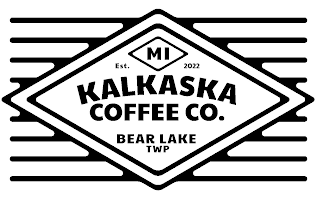 KALKASKA COFFEE COMPANY BEAR LAKE TWP MI EST. 2022 logo
