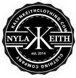 KALYN KEITH CLOTHING .COM CLOTHING COMPANY EST. 2014 logo