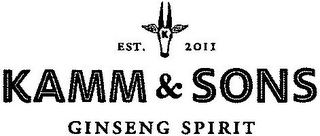 KAMM & SONS GINSENG SPIRIT EST. 2011 K logo