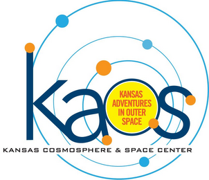 KAOS KANSAS ADVENTURES IN OUTER SPACE KANSAS COSMOSPHERE & SPACE CENTER logo