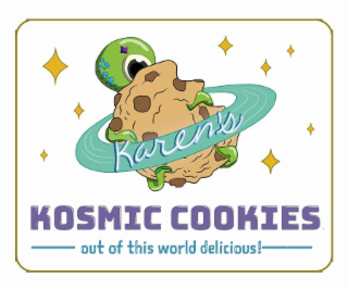 KAREN'S KOSMIC COOKIES OUT OF THIS WORLD DELICIOUS! logo