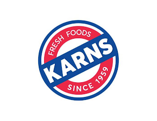 KARNS FRESH FOODS SINCE 1959 logo