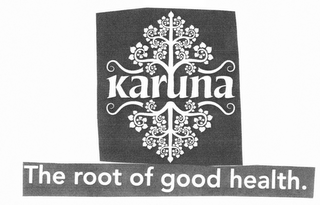 KARUNA THE ROOT OF GOOD HEALTH. logo