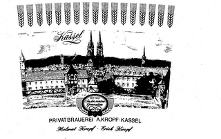 KASSEL PRIVATBRAUEREI A.KROPF KASSEL HELMUT KROPF ERICH KROPF SEIT 1859 IN DER VIERTEN GENERATION logo