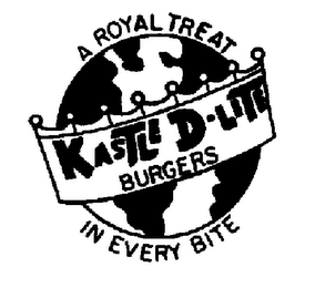 KASTLE D-LITE BURGERS A ROYAL TREAT IN EVERY BITE logo