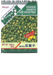KASUGAI A HAPPY PRESENT FROM THE EARTH KASUGAI ROASTED HOT GREEN PEAS logo