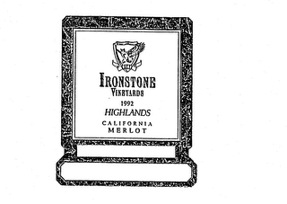 KAUTZ IRONSTONE VINEYARDS 1992 HIGHLANDS CALIFORNIA MERLOT logo