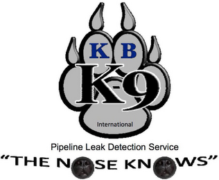 KB K-9 INTERNATIONAL PIPELINE LEAK DETECTION SERVICE "THE NOSE KNOWS" logo
