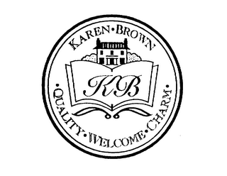 KB KAREN BROWN QUALITY WELCOME CHARM logo