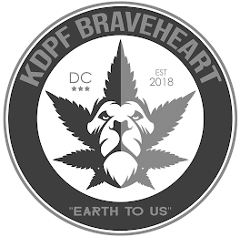 KDPF BRAVEHEART DC EST 2018 "EARTH TO US" logo