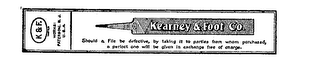 KEARNEY & FOOT CO. K & F logo