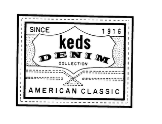 KEDS DENIM COLLECTION AMERICAN CLASSIC SINCE 1916 logo