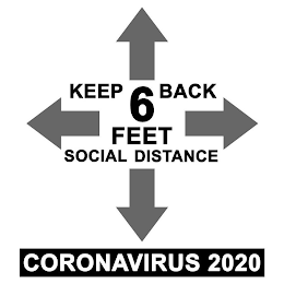 KEEP BACK 6 FEET SOCIAL DISTANCE CORONAVIRUS 2020 logo