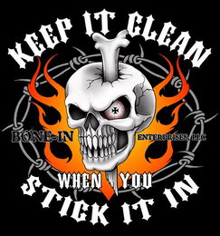 KEEP IT CLEAN WHEN YOU STICK IT IN, BONE-IN ENTERPRISES, LLC logo