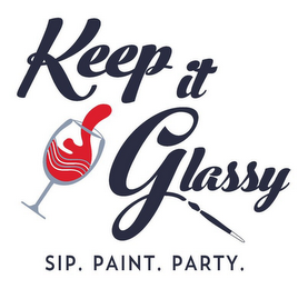 KEEP IT GLASSY SIP. PAINT. PARTY. logo