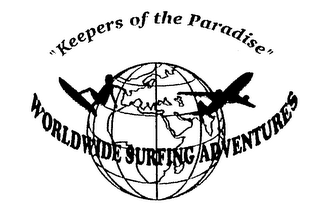"KEEPERS OF THE PARADISE" WORLDWIDE SURFING ADVENTURES logo