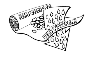 KEEPS WEEDS OUT! LETS WATER IN! logo
