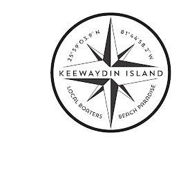 KEEWAYDIN ISLAND LOCAL BOATERS BEACH PARADISE 25° 59' O  3.9'' N  81° 44'   58.2'' W logo
