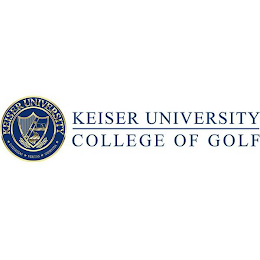 KEISER UNIVERSITY COLLEGE OF GOLF INTEGRITAS VERITAS SAPIENTIA logo