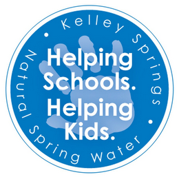 KELLEY SPRINGS · NATURAL SPRING WATER · HELPING SCHOOLS. HELPING KIDS. logo