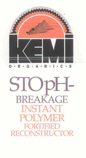 KEMI O·R·G·A·N·I·C·S STOPH-BREAKAGE INSTANT POLYMER FORTIFIED RECONSTRUCTOR logo