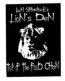 KEN SHAMROCK'S LION' S DEN TOP OF THE FOOD CHAIN logo