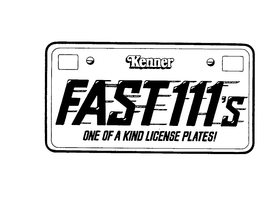 KENNER FAST 111'S ONE OF A KIND LICENCE PLATES! logo