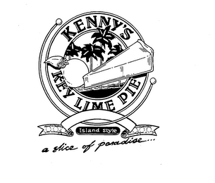 KENNY'S KEY LIME PIE ISLAND STYLE A SLICE OF PARADISE... logo