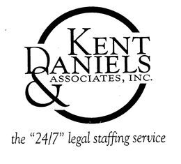 KENT DANIELS & ASSOCIATES, INC., THE "24/7" LEGAL STAFFING SERVICE logo